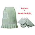 Kit-de-Avental-Luvas-Pano-de-Prato-e-Descanso-de-Panela-Vizapi-Poa-Verde-Branco-Multicolorido