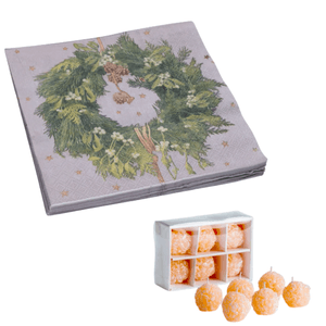 Kit-de-Vela-Esfera-Bege-e-Guardanapos-Guirlanda-Vizapi