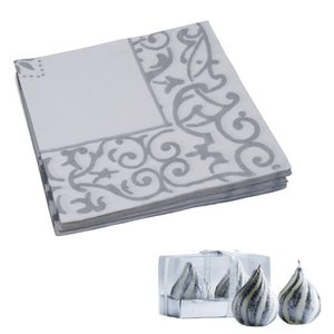 Kit-de-Vela-Gotas-Prata-e-Guardanapos-Arabesco-Prata-Vizapi