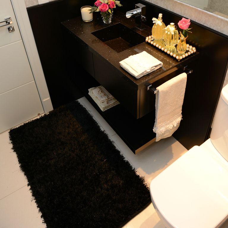 Tapete WC 50x80cm Cinza - 1 un - Kasa